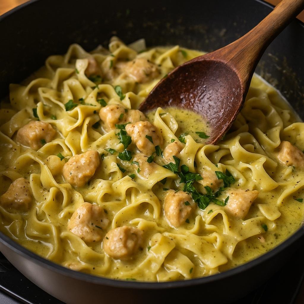 Hühnernudeln mit Pestosauce - allesrezepte.com Hühnernudeln mit Pestosauce - allesrezepte.com